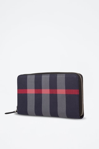 Compagnon Large Zig Check Bin - Bleu marine et gris clair