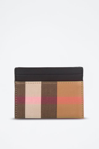 Porte-cartes en cuir Ms Sandon Check Bin - Taupe