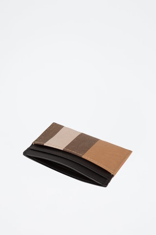 Porte-cartes en cuir Ms Sandon Check Bin - Taupe