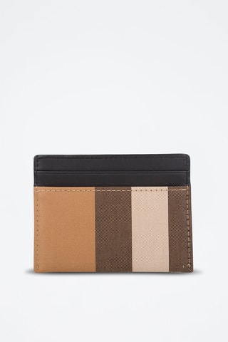 Porte-cartes en cuir Ms Sandon Check Bin - Taupe