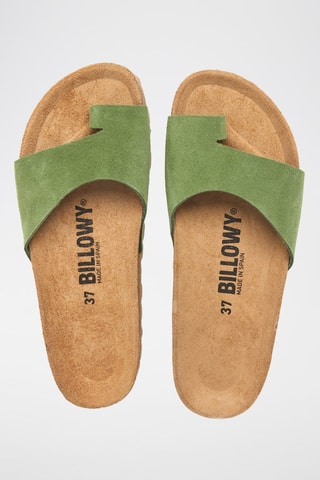 Sandali in pelle scamosciata - Verde 