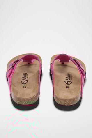 Sandali in pelle scamosciata - Fucsia