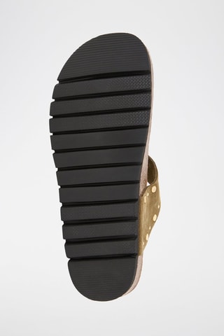 Sandali in pelle scamosciata - Kaki