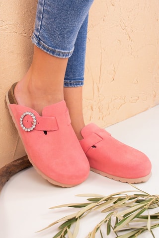 Sabot in pelle scamosciata - Rosa