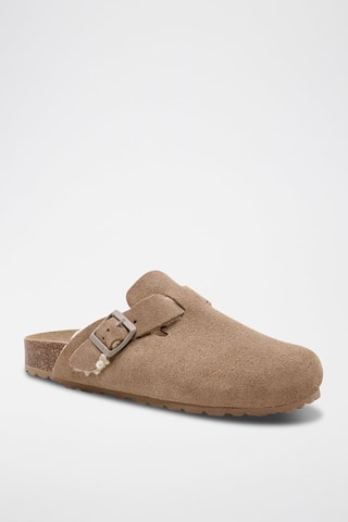 Sabot in pelle scamosciata - Marrone