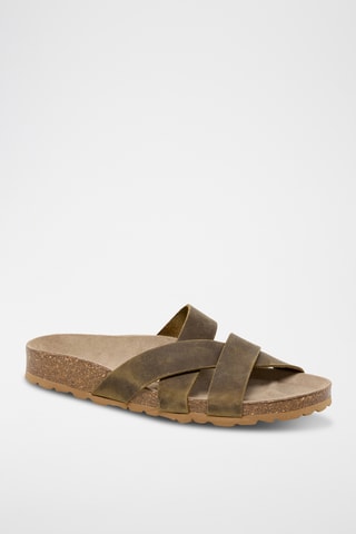 Ciabatte in pelle - Kaki