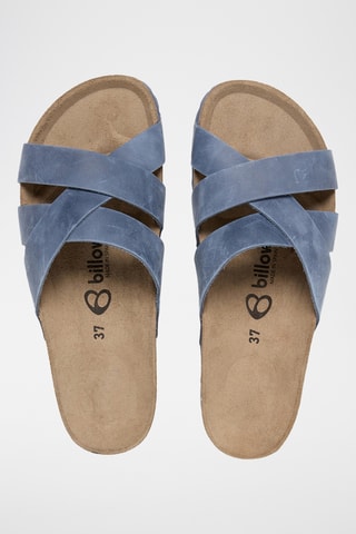 Ciabatte in pelle - Blu