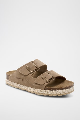 Ciabatte platform in pelle scamosciata - Marrone