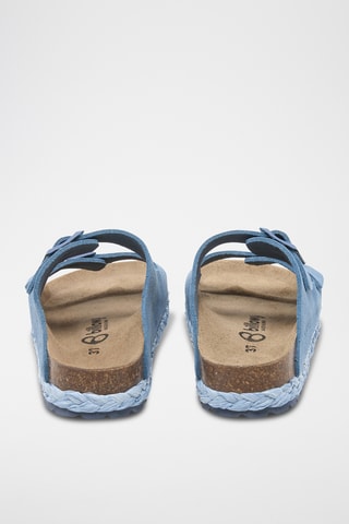 Ciabatte platform in pelle scamosciata - Blu