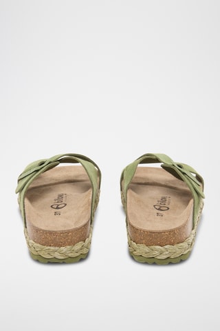 Ciabatte platform in pelle scamosciata - Verde