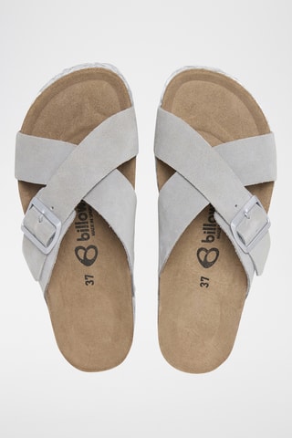 Ciabatte platform in pelle scamosciata - Grigio