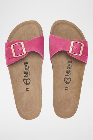 Ciabatte in pelle - Fucsia