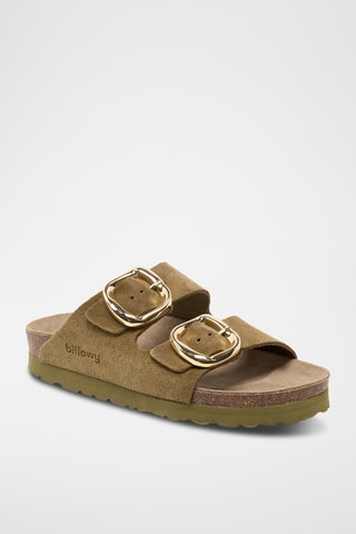 Ciabatte in pelle scamosciata - Kaki