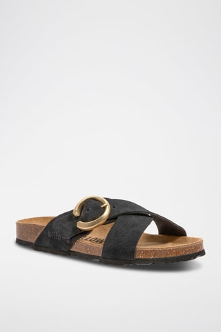 Ciabatte in pelle scamosciata - Nero