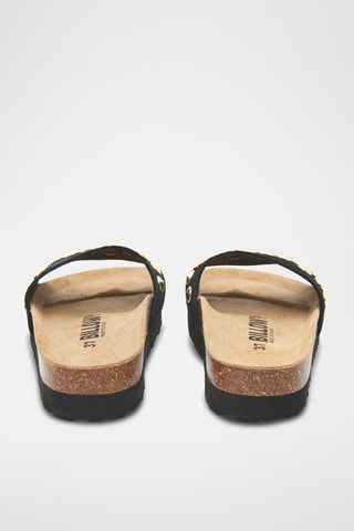 Sandali platform in pelle scamosciata - Nero