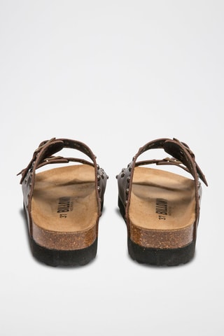 Sandali platform in pelle - Marrone