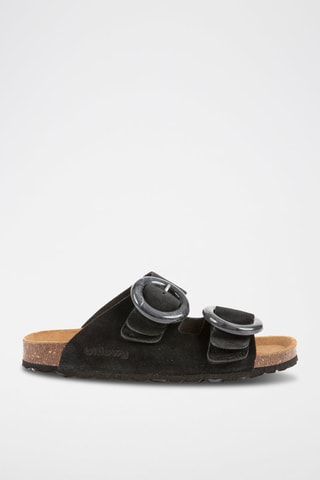 Ciabatte in pelle scamosciata - Nero