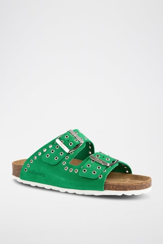 Ciabatte in pelle scamosciata - Verde