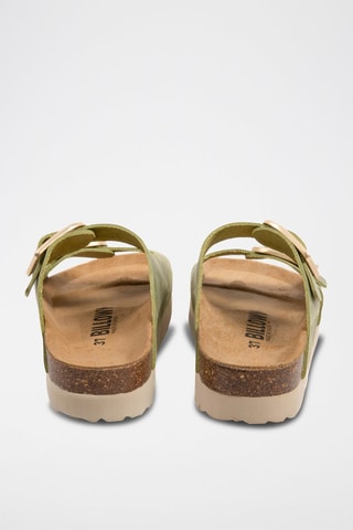 Sandali platform in pelle scamosciata - Verde acqua