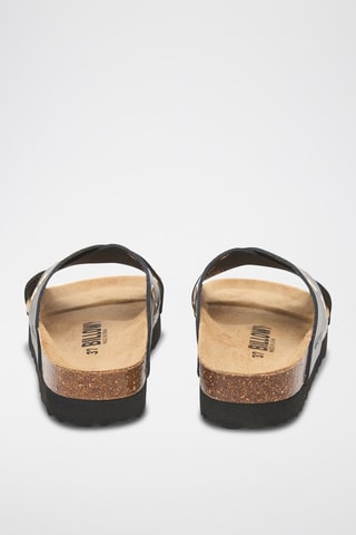 Sandali platform in pelle - Nero 