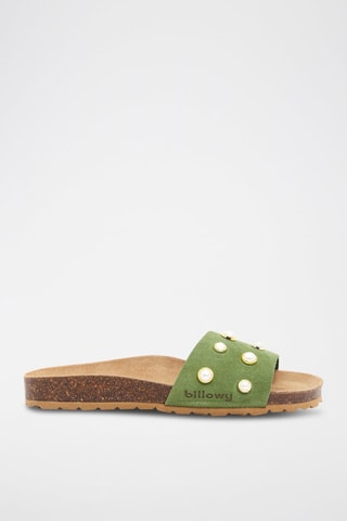 Ciabatte in pelle scamosciata - Verde chiaro 