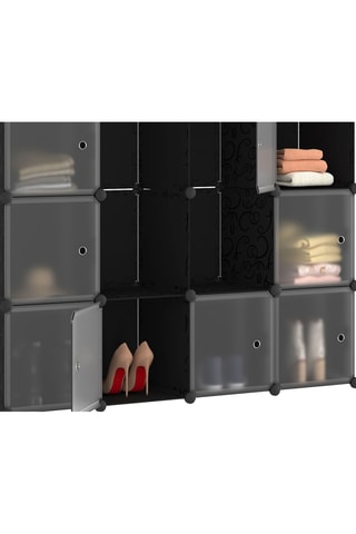 Armoire de rangement multifonctions -  Noir