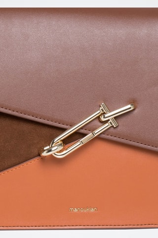 Borsa a tracolla in crosta di pelle Maureen - Cammello