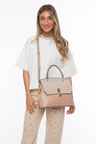 Borsa a mano in pelle Ninon - Marrone chiaro