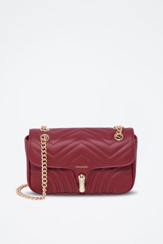 Borsa a spalla in crosta di pelle Agatha - Bordeaux