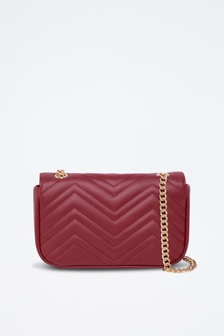 Borsa a spalla in crosta di pelle Agatha - Bordeaux