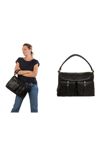 Borsa a mano in pelle Jeanne - Nero