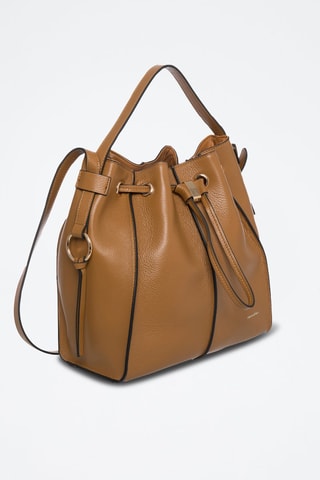 Borsa a secchiello in pelle Tony - Marrone