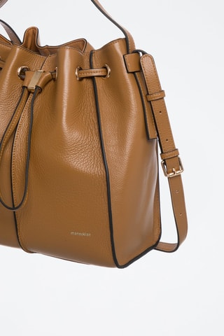 Borsa a secchiello in pelle Tony - Marrone