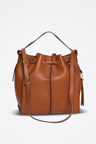 Borsa a secchiello in pelle Tony - Cammello