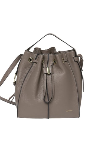 Borsa a secchiello in pelle Tony - Taupe