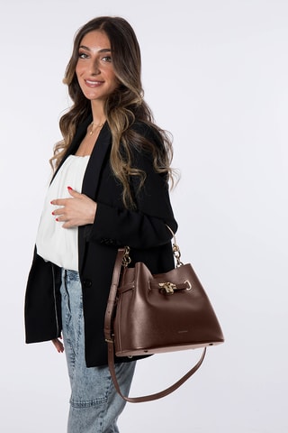 Borsa a mano in pelle Vahina - Marrone