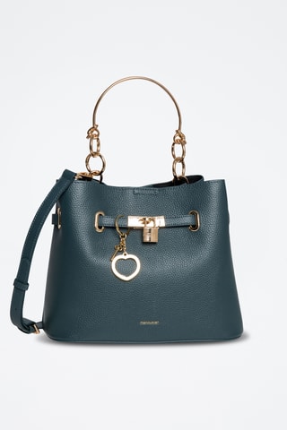 Borsa a mano in pelle Vahina - Petrolio