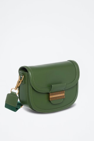 Borsa a tracolla in crosta di pelle Kira - Verde