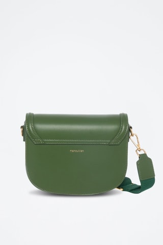 Borsa a tracolla in crosta di pelle Kira - Verde