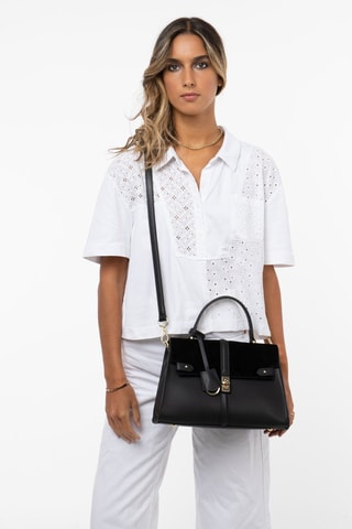 Borsa a mano in pelle Metropolis - Nero