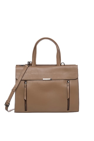 Borsa a mano in crosta di pelle Bastille - Marrone