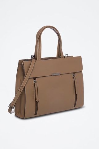 Borsa a mano in crosta di pelle Bastille - Marrone