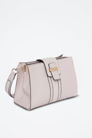 Borsa a tracolla in crosta di pelle Angelina - Grigio