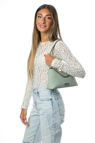 Borsa a spalla Zelie - Verde e argentato