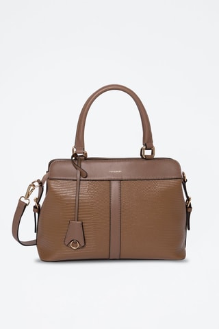 Borsa a mano in crosta di pelle Mulan - Marrone