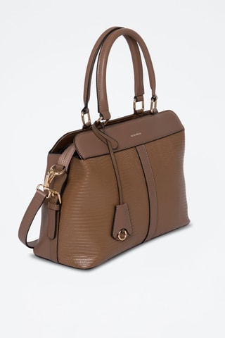 Borsa a mano in crosta di pelle Mulan - Marrone