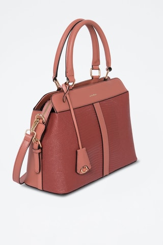 Borsa a mano in crosta di pelle Mulan - Rosa