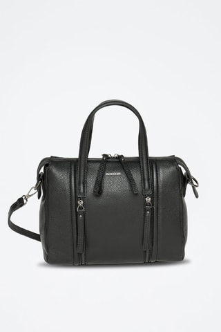 Borsa a mano in crosta di pelle Sybille - Nero