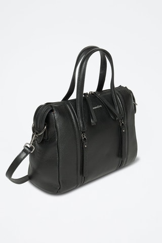 Borsa a mano in crosta di pelle Sybille - Nero