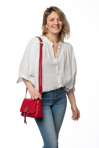 Borsa a tracolla in pelle Sophia - Rosso